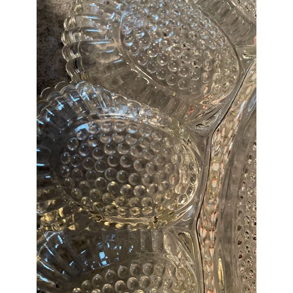 Vintage Indiana Glass Hob Nail Deviled Egg Platter #1289 - Picture 5 of 6